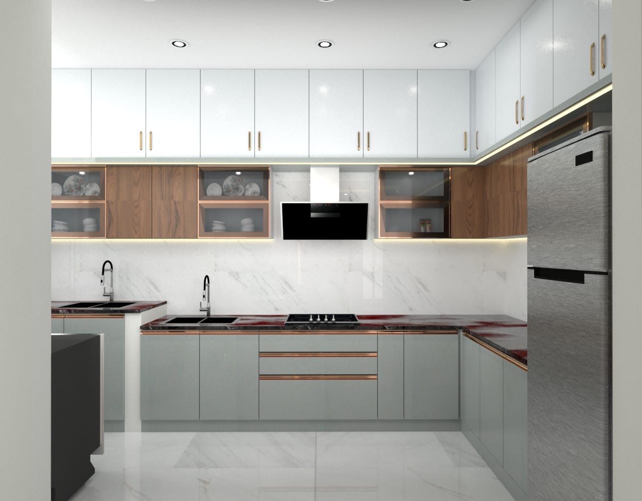 Modern modular kitchen design by SS Interiors - practical and beautiful Indian kitchen solutions